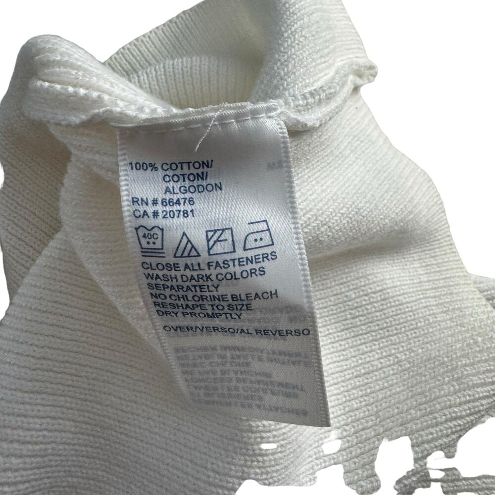 Tommy Hilfiger Vintage Zip-Up Sweater Jacket White Preppy Casual Rib Knit 2XL - Picture 16 of 16